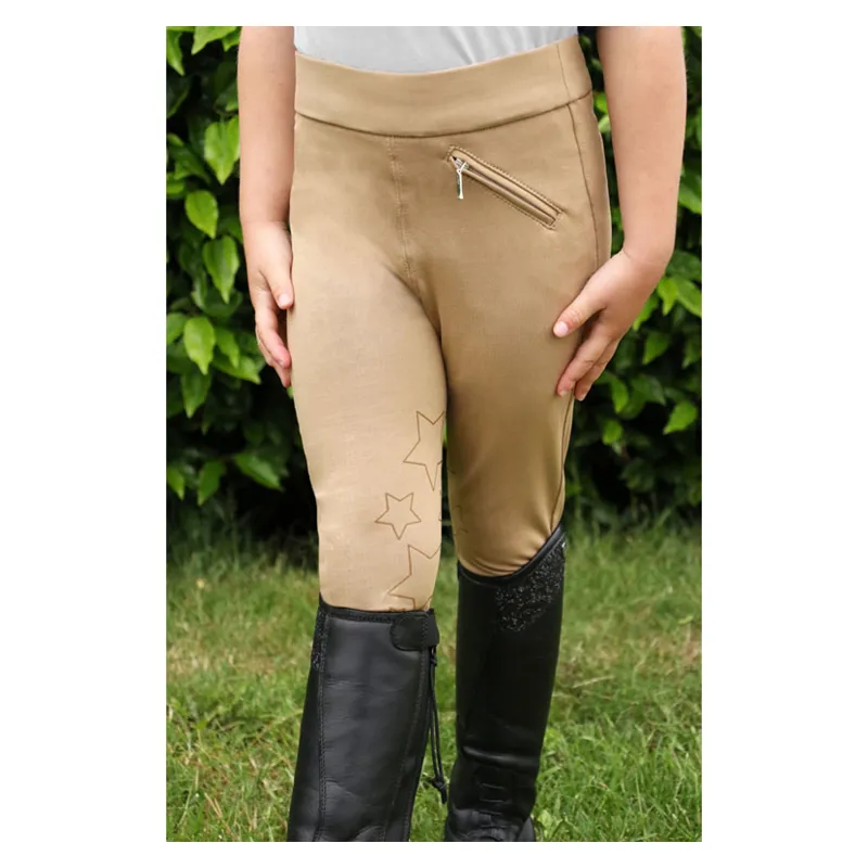 Hy Equestrian Stella Children's Riding Tights - - Beige