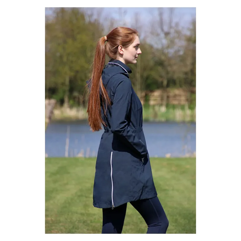 Hy Equestrian Synergy Long Rain Jacket - - Navy-1