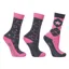 Hy Equestrian Stella Children's Socks 3 Pack Purple Black