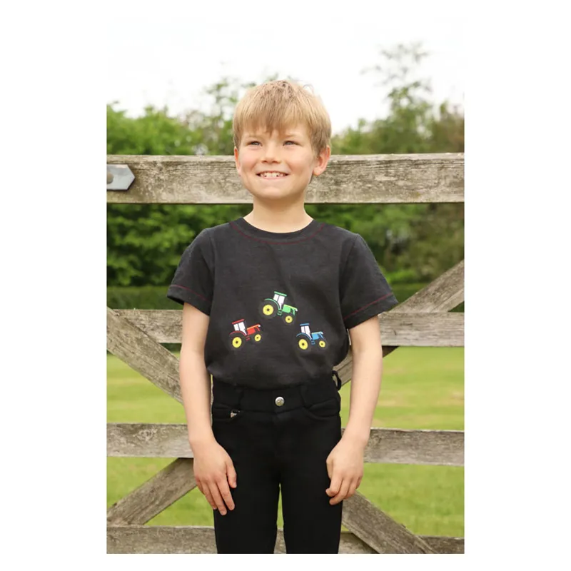 Tractor Collection T-Shirt By Little Knight - - Charcoal Grey/Red