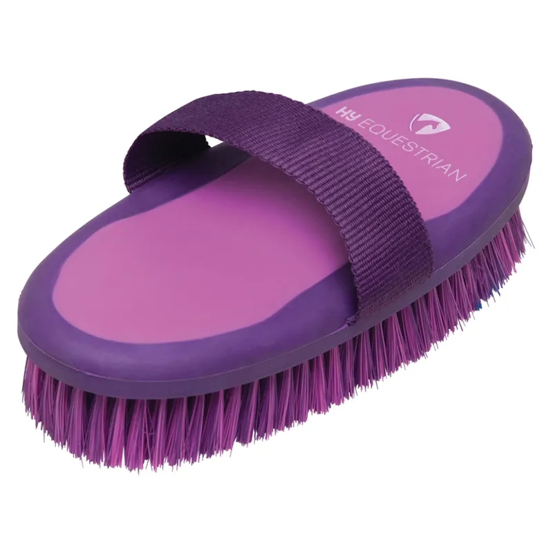 Hy Equestrian Pro Groom Body Brush -  Purple/Pink