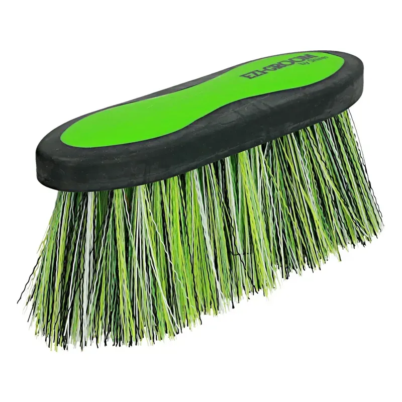 Shires Large Ezi-Groom Long Bristle Grip Dandy Brush In Lime Green