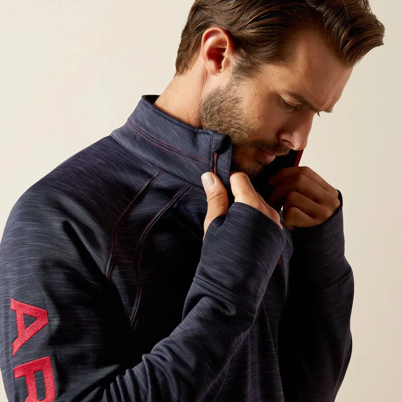 Ariat Men's Tek Team 1/2 Zip Sweatshirt Navy Heather-4