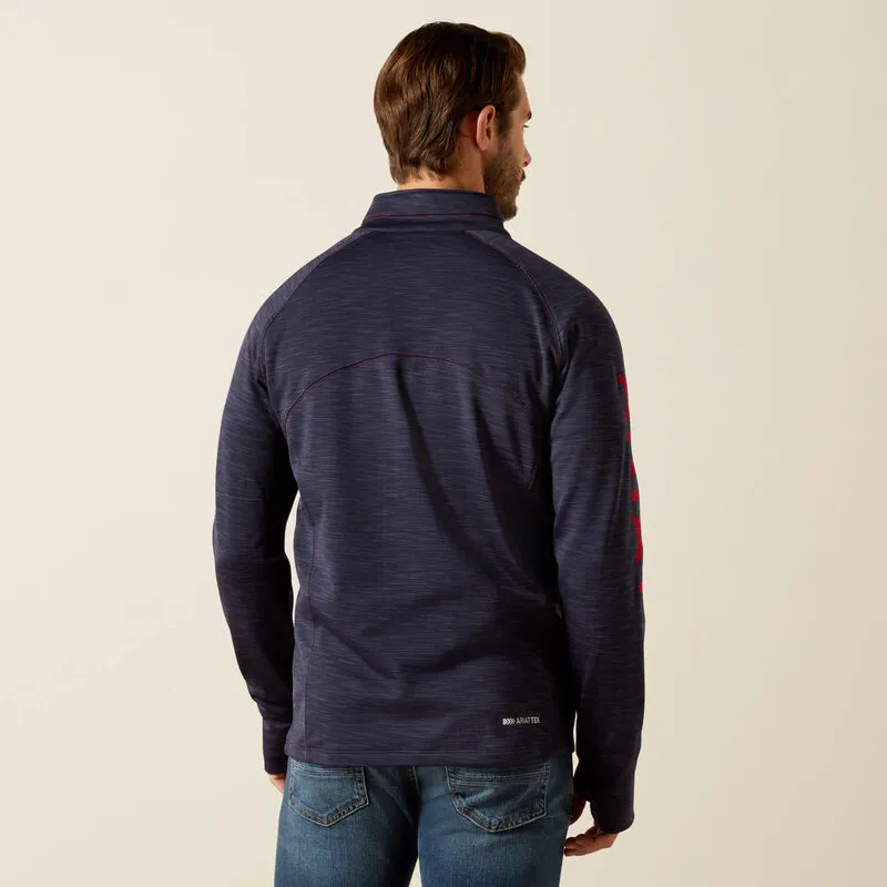 Ariat Men's Tek Team 1/2 Zip Sweatshirt Navy Heather-1