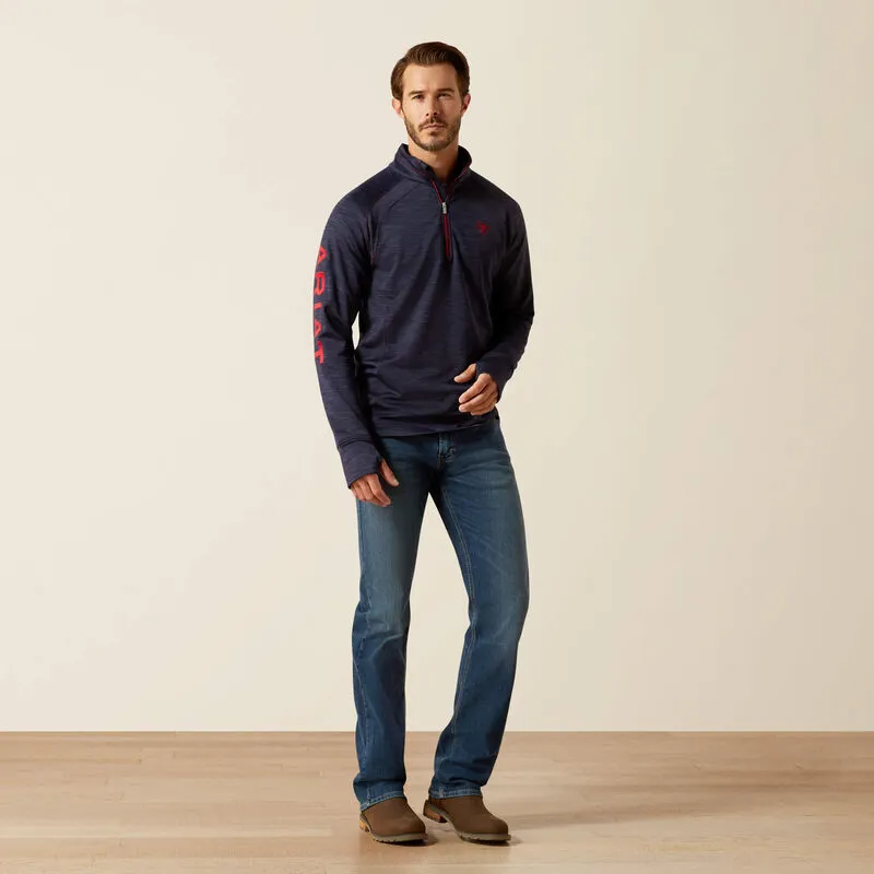 Ariat Men's Tek Team 1/2 Zip Sweatshirt Navy Heather-2