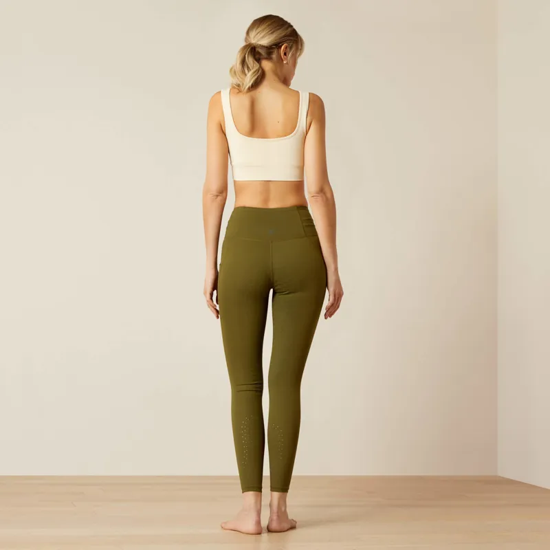 Ariat Womens EOS 2.0 Full Seat Tights - Winter Moss-1