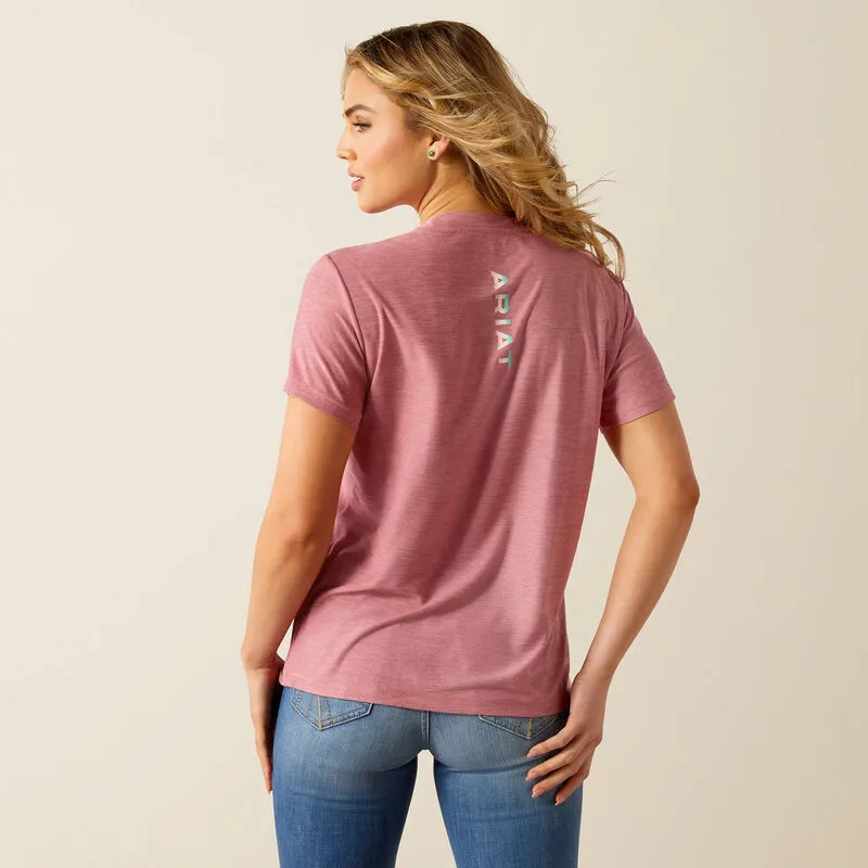 Ariat Womens Laguna Logo T- Shirt - Rose Wine-2