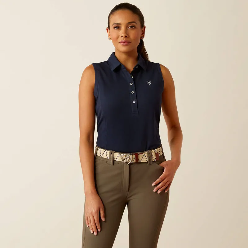 Ariat Womens Prix 3.0 Sleeveless Polo - Navy Eclipse