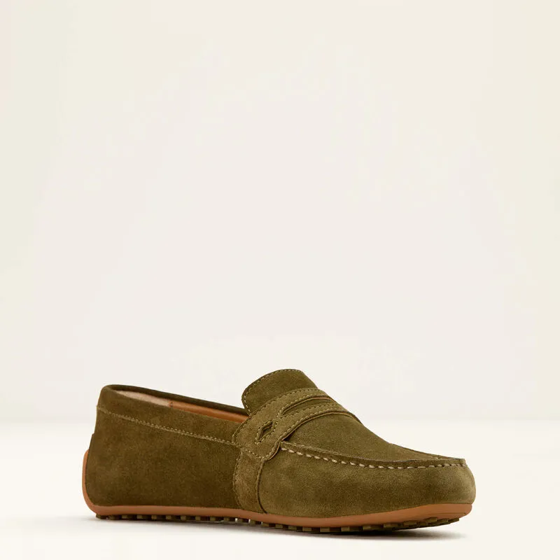 Ariat Womens Selene Driving Moc - Dark Olive Suede-6