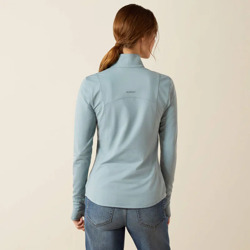 Ariat Womens Gridwork 2.0 1/4 Zip Long Sleeve Base Layer - Lead-1