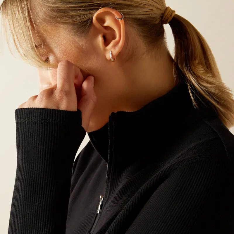 Ariat Womens Lucent 1/4 Zip Baselayer - Black-4