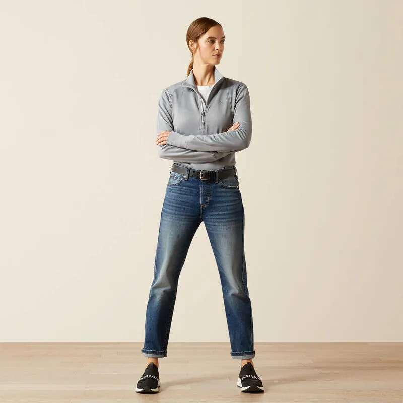 Ariat Womens Tean EQ 1/2 Zip Pullover - Alloy Heather-2