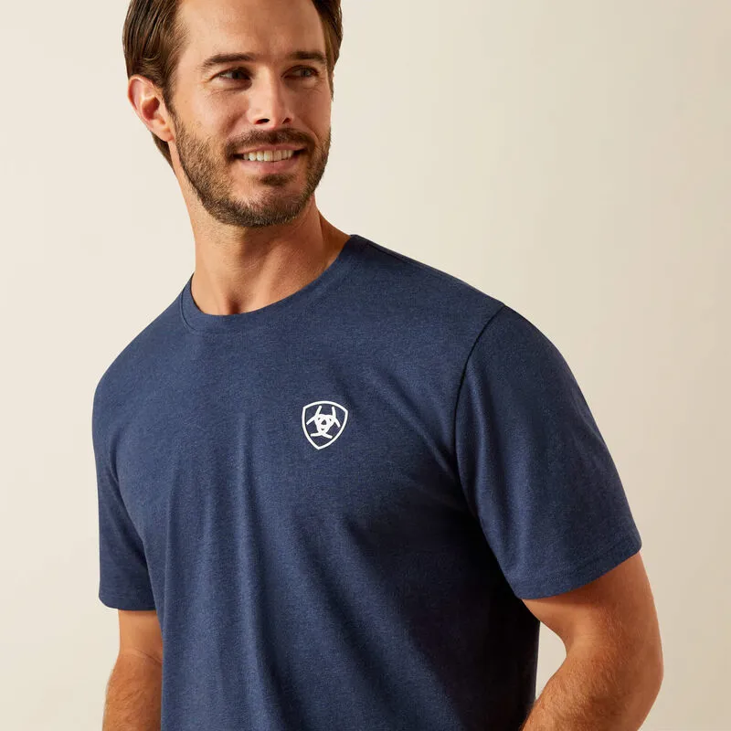 Ariat Mens BV Logo Short Sleeve T-Shirt - Navy Heather-3