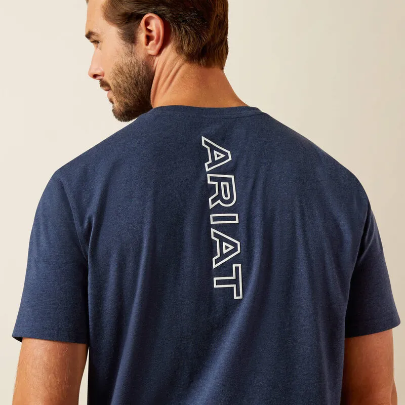 Ariat Mens BV Logo Short Sleeve T-Shirt - Navy Heather-4