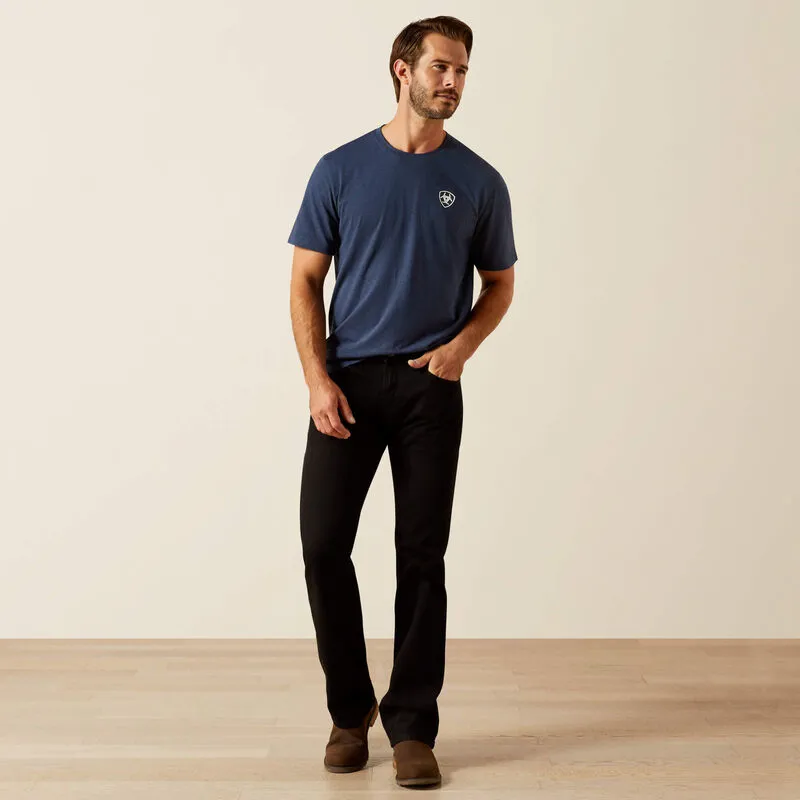 Ariat Mens BV Logo Short Sleeve T-Shirt - Navy Heather-2