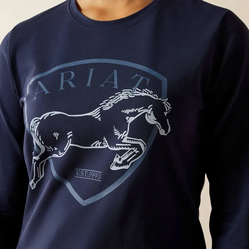 Ariat Youth Liberty Jump Long Sleeve T-Shirt - Navy-3