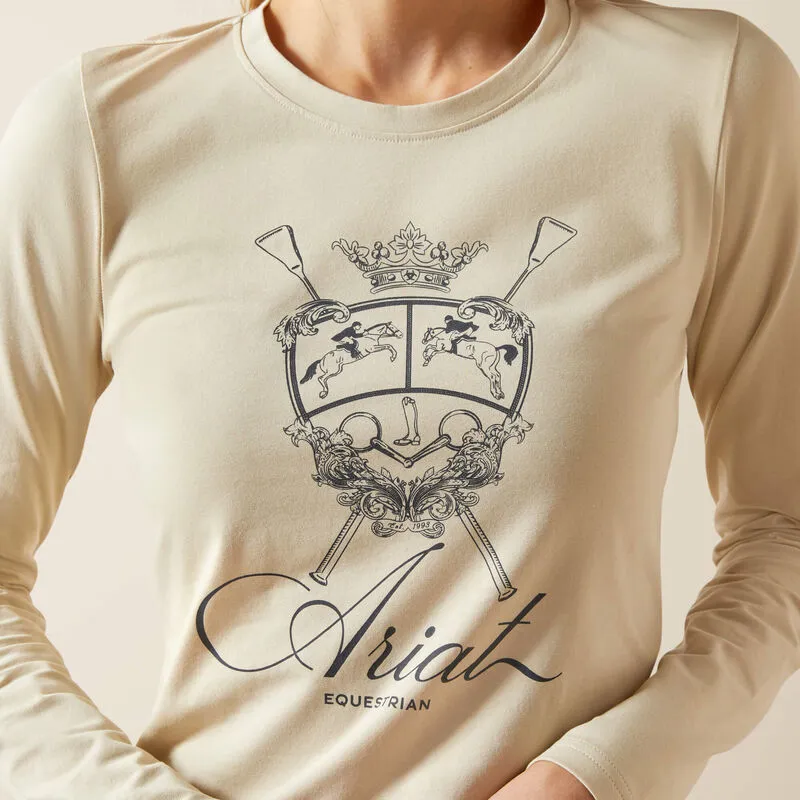 Ariat Womens Ritzy Logo Long Sleeve T-Shirt - Pelican-3