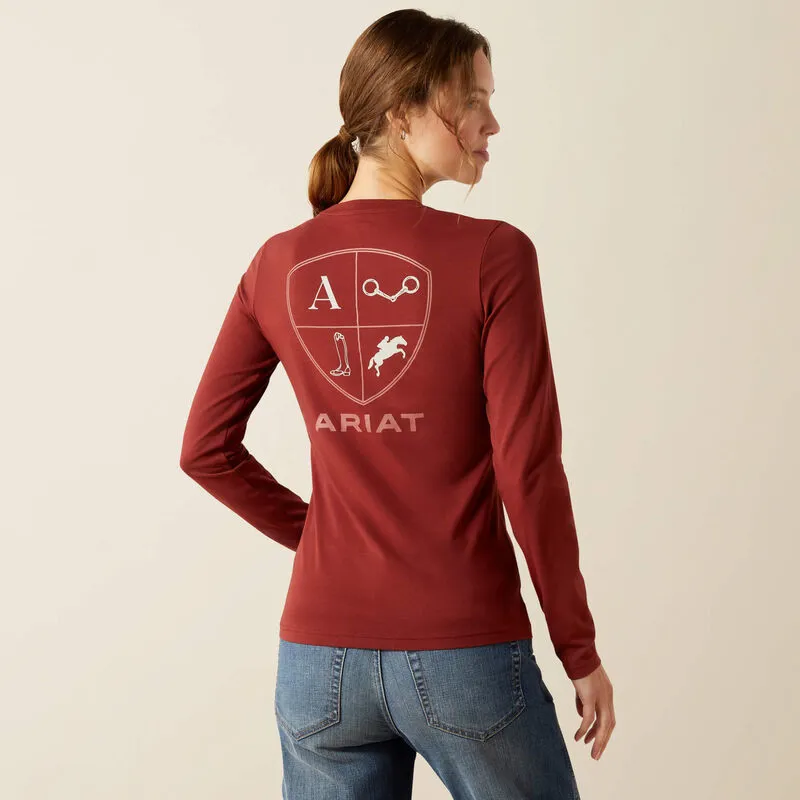 Ariat Womens EQ Icons Long Sleeve T-Shirt - Madder Brown