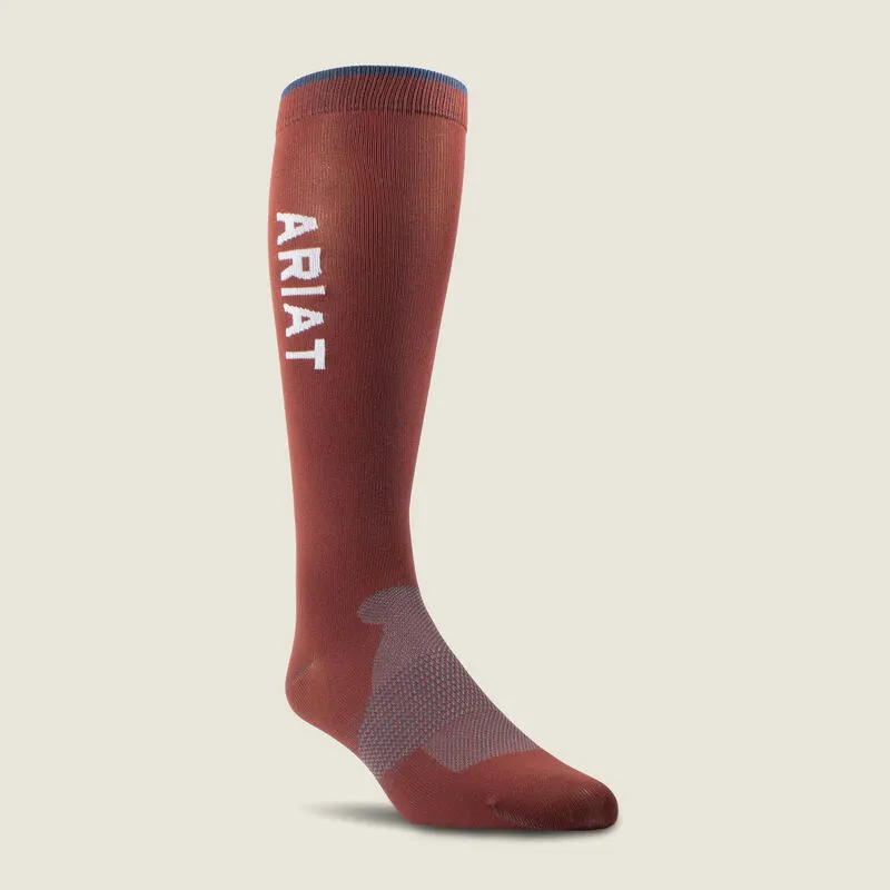 Ariat AriatTek Essential 2 pack Socks - Brown/Navy Medium-1