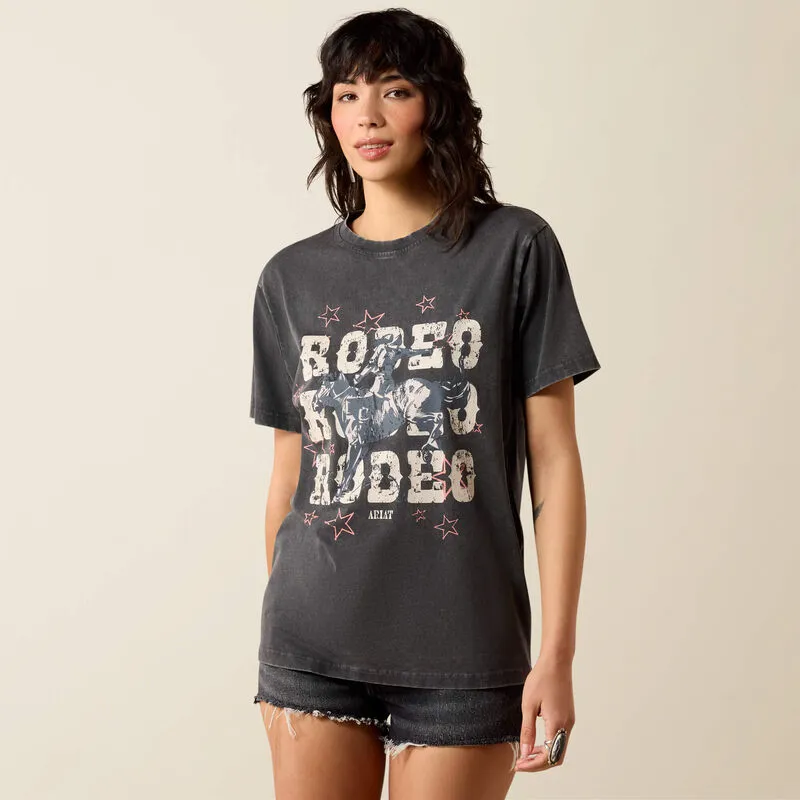 Ariat Womens Star Spangle Rodeo Short Sleeve Tshirt - Charcoal Mineral Wash