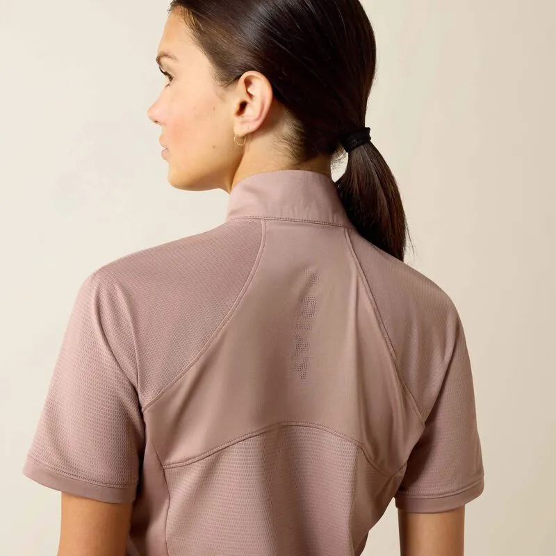 Ariat Womens Soquel 1/4 Zip Short Sleeve BaseLayer - Antler-4