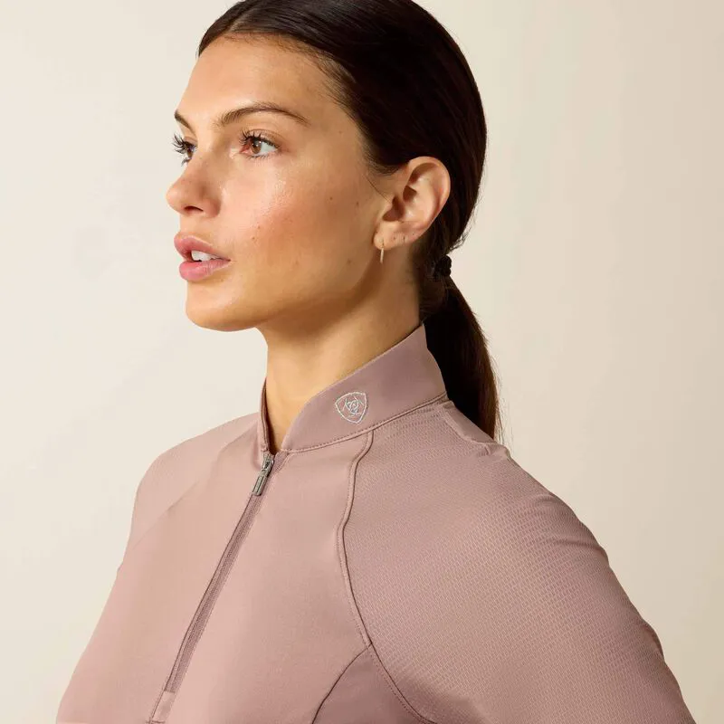 Ariat Womens Soquel 1/4 Zip Short Sleeve BaseLayer - Antler-6