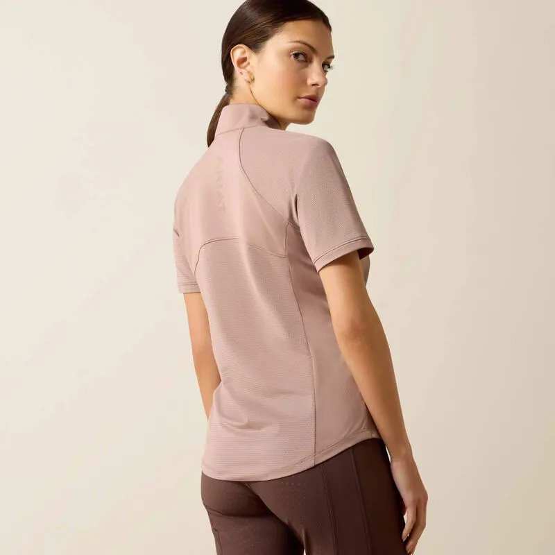 Ariat Womens Soquel 1/4 Zip Short Sleeve BaseLayer - Antler-2