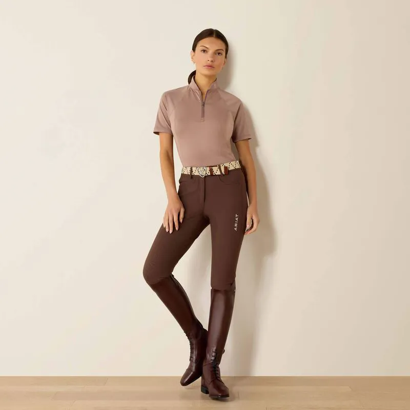 Ariat Womens Soquel 1/4 Zip Short Sleeve BaseLayer - Antler-3