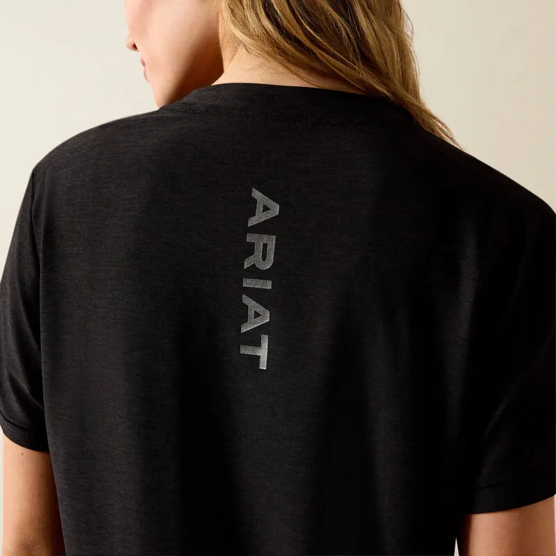 Ariat Womens Laguna Logo Short Sleeve Shirt - Black-6