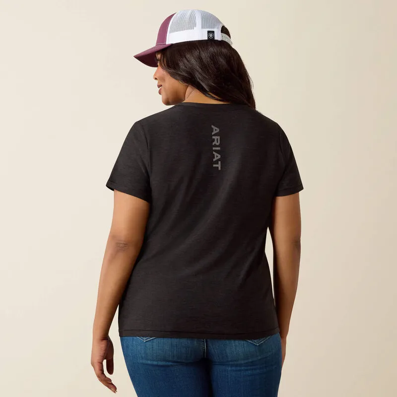 Ariat Womens Laguna Logo Short Sleeve Shirt - Black-3