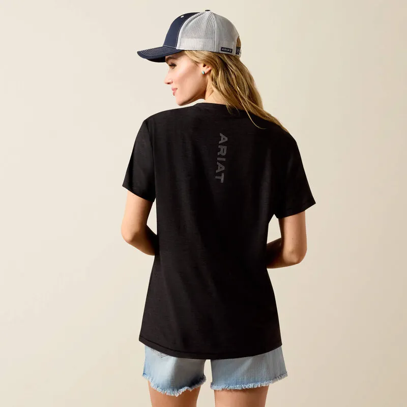 Ariat Womens Laguna Logo Short Sleeve Shirt - Black-2