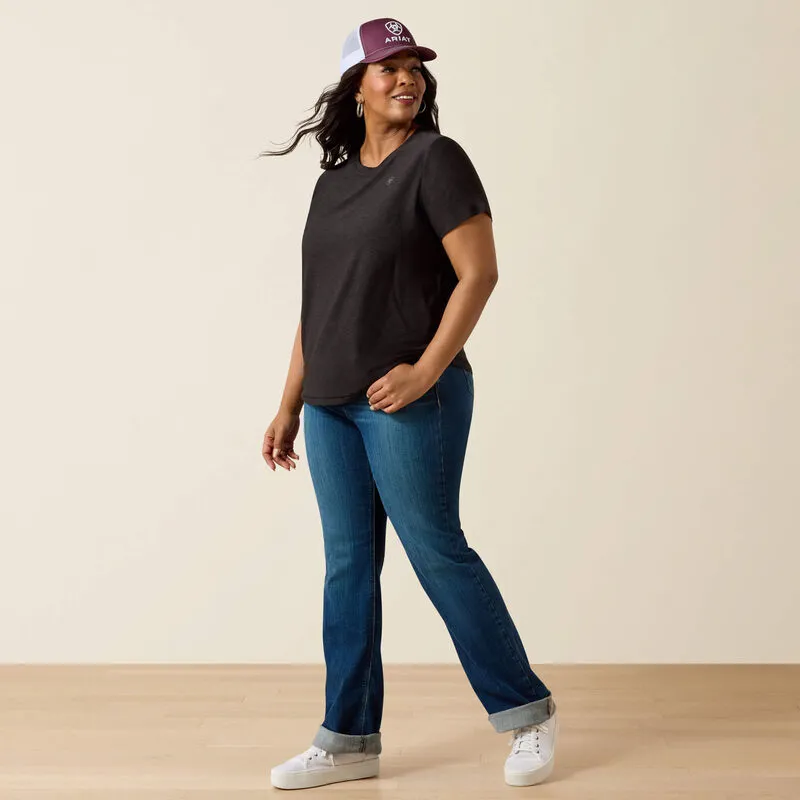 Ariat Womens Laguna Logo Short Sleeve Shirt - Black-5