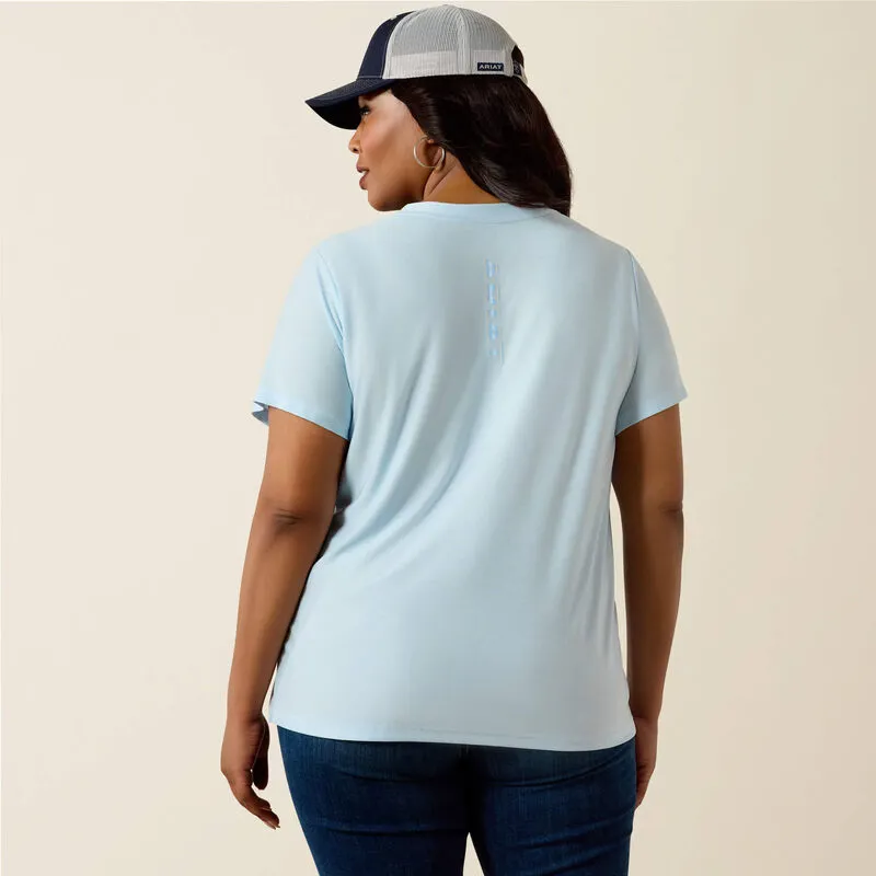 Ariat Womens Laguna Logo Short Sleeve Shirt - Nantucket Breeze-3