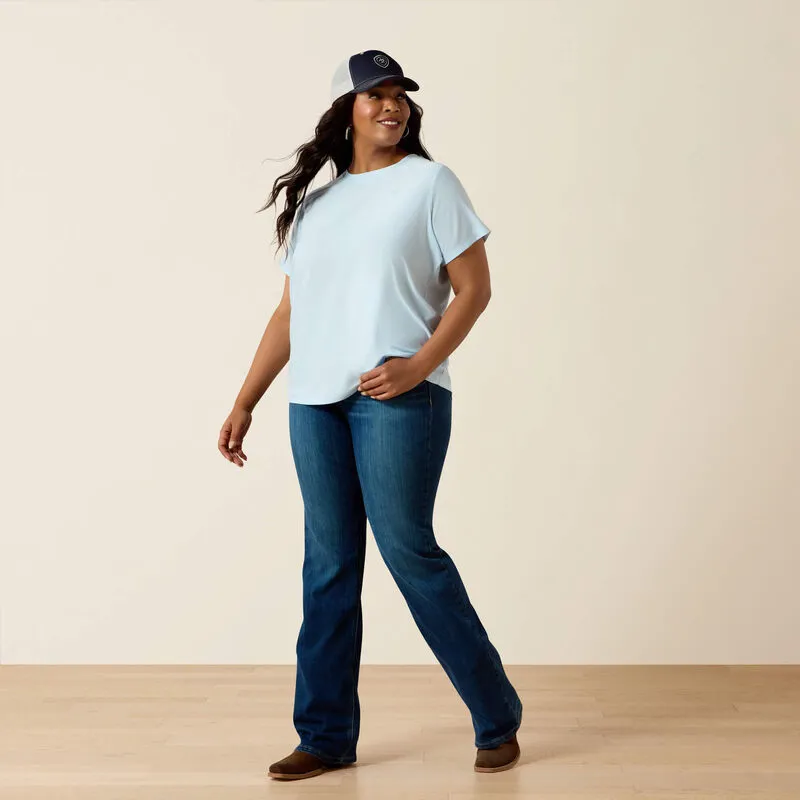 Ariat Womens Laguna Logo Short Sleeve Shirt - Nantucket Breeze-5