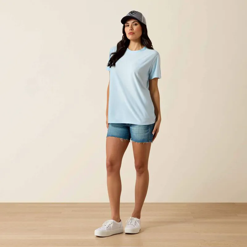 Ariat Womens Laguna Logo Short Sleeve Shirt - Nantucket Breeze-4