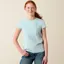Ariat Youth Vertical Logo Short Sleeve Tshirt - Starlight Blue/Blue Surf