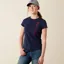 Ariat Youth Vertical Logo Short Sleeve Tshirt - Navy/Red