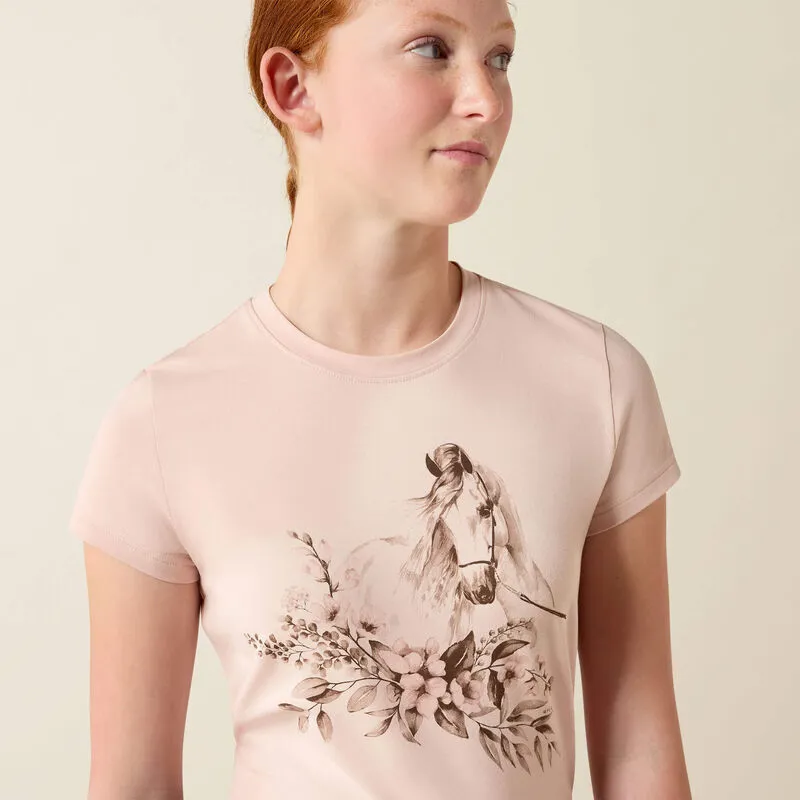 Ariat Youth Ethereal Equine Short Sleeve Tshirt - Sepia Rose-3