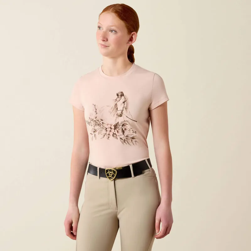 Ariat Youth Ethereal Equine Short Sleeve Tshirt - Sepia Rose