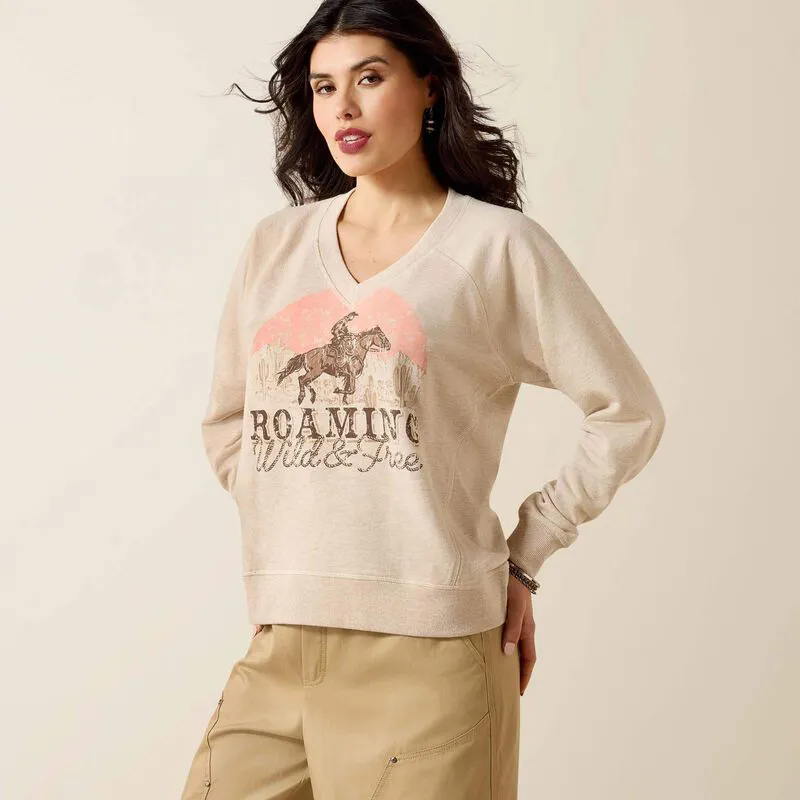 Ariat Womens Victoria Sweatshirt - Khaki Heather