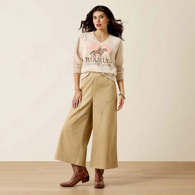 Ariat Womens Victoria Sweatshirt - Khaki Heather-2