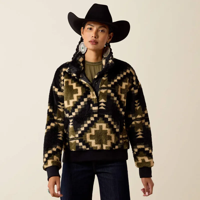 Ariat Womens Berber Sweatshirt - Gambit Southwest Print-3
