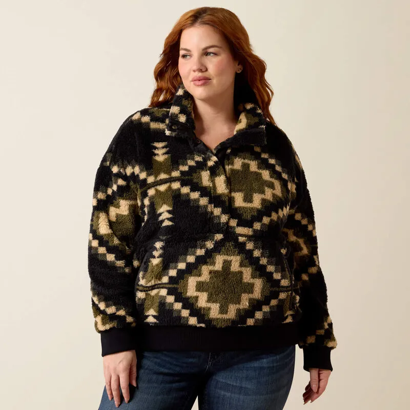 Ariat Womens Berber Sweatshirt - Gambit Southwest Print-1
