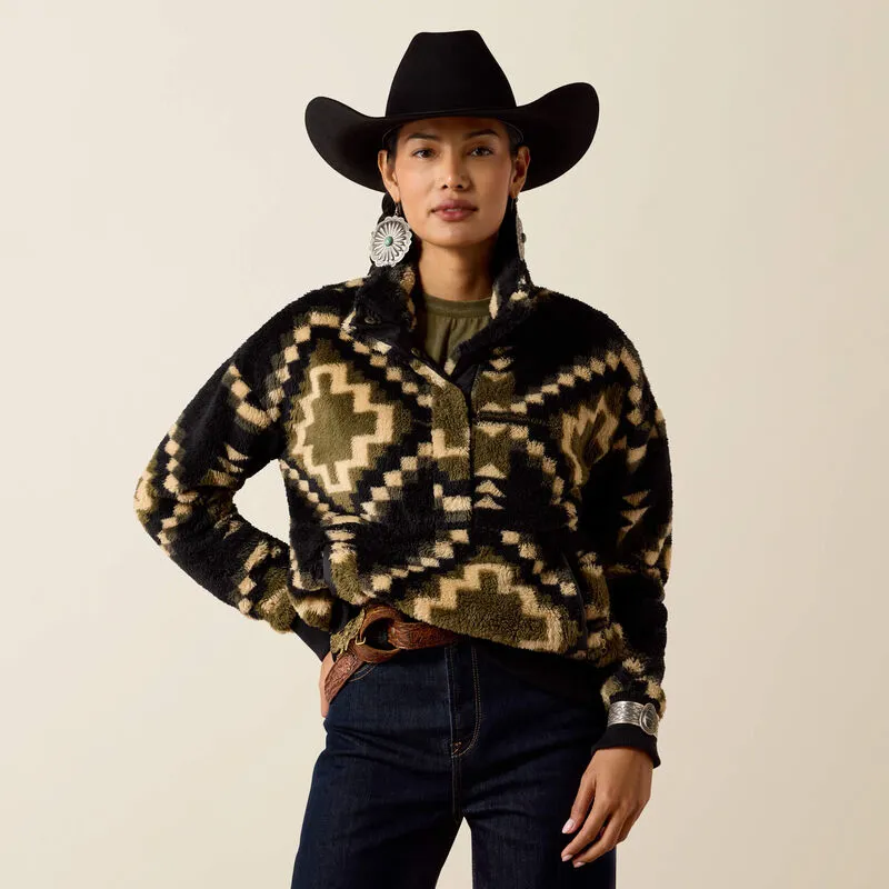 Ariat Womens Berber Sweatshirt - Gambit Southwest Print