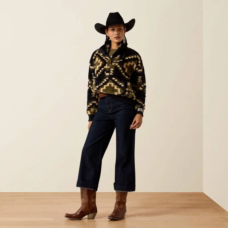 Ariat Womens Berber Sweatshirt - Gambit Southwest Print-4
