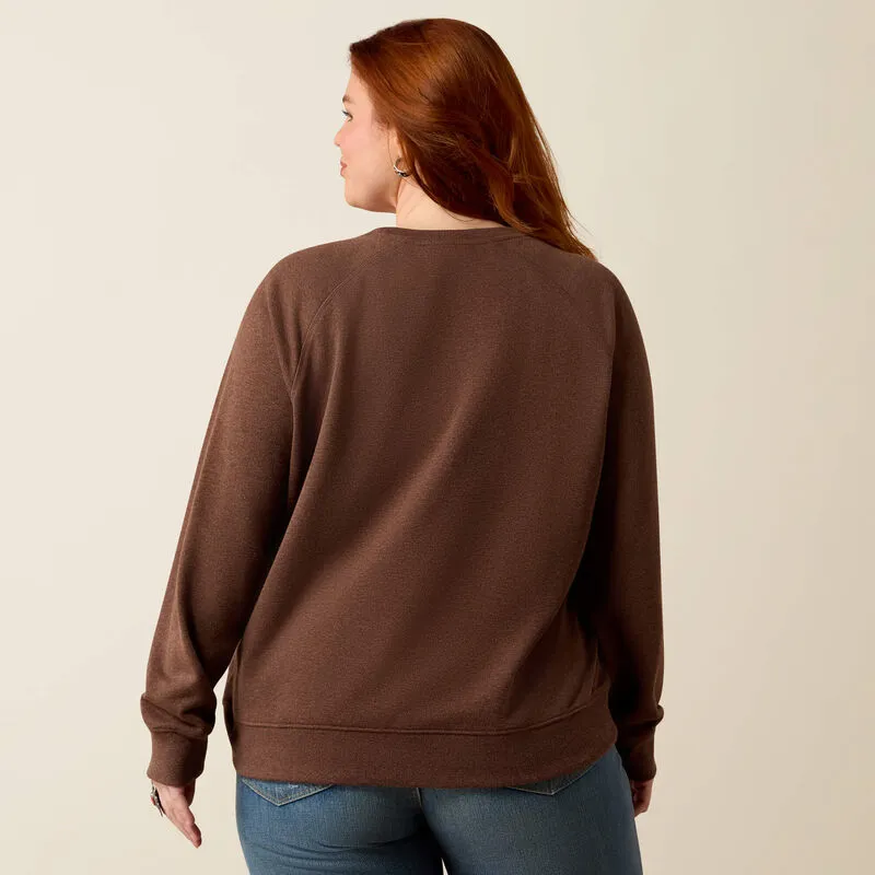 Ariat Womens Essential Crew Sweatshirt - Chicory Coffee Heather-3