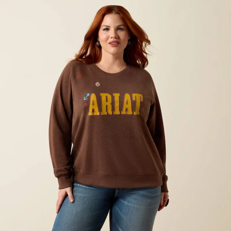 Ariat Womens Essential Crew Sweatshirt - Chicory Coffee Heather-2