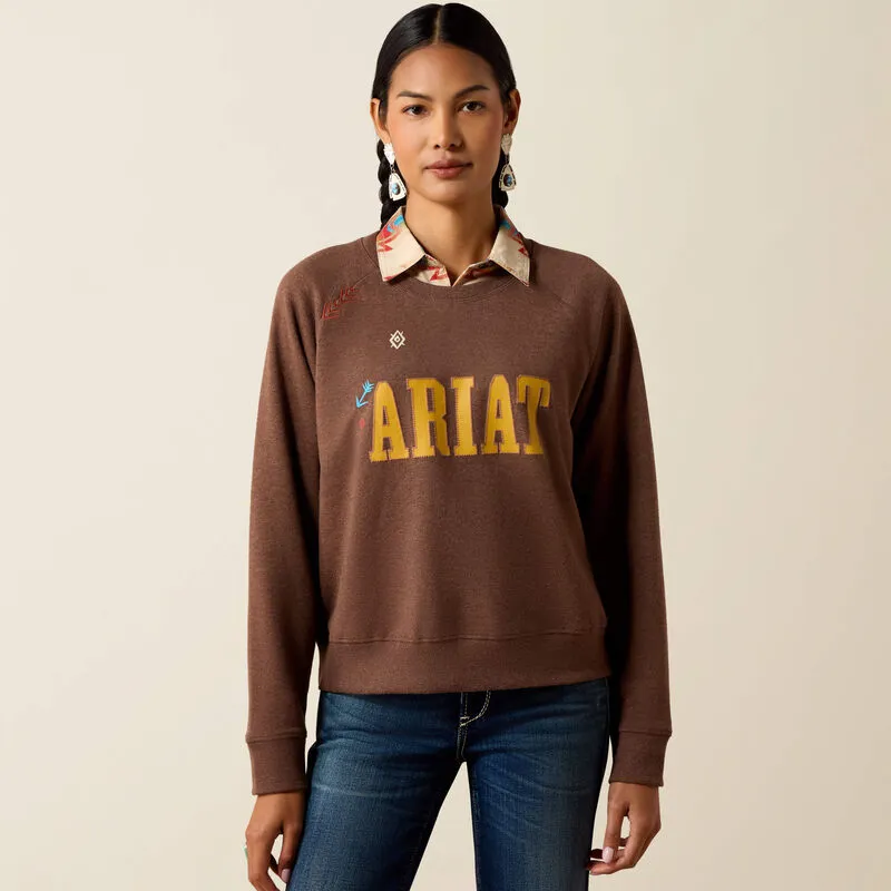 Ariat Womens Essential Crew Sweatshirt - Chicory Coffee Heather