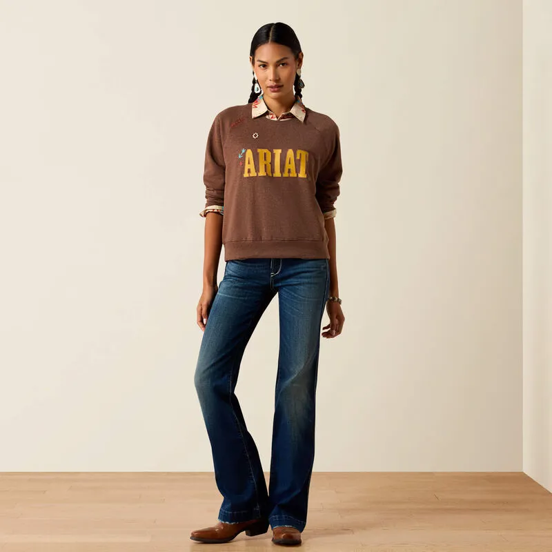 Ariat Womens Essential Crew Sweatshirt - Chicory Coffee Heather-4