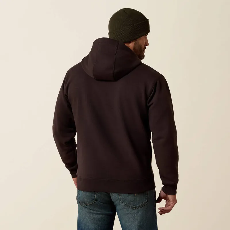 Ariat Mens Rebar Lightweight Logo Hoodie - Licorice Canteen-1
